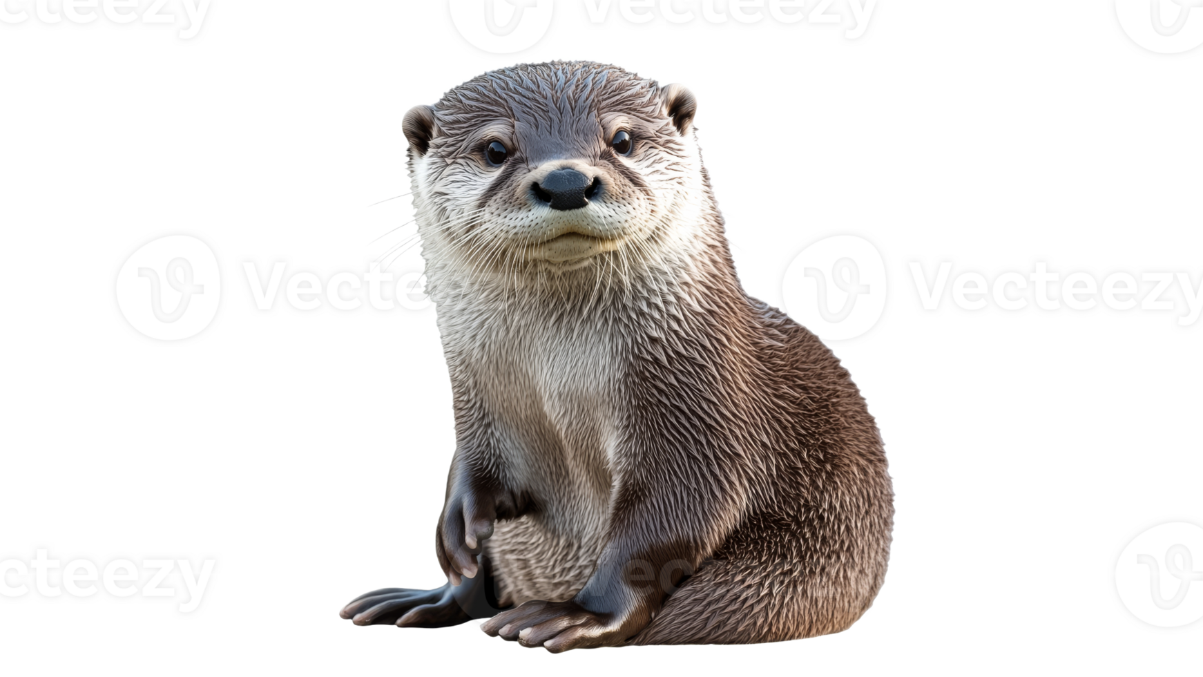 Playful otter resting with a curious expression png