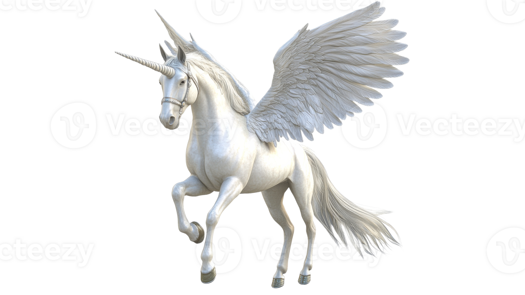 Majestic white unicorn with wings in flight png