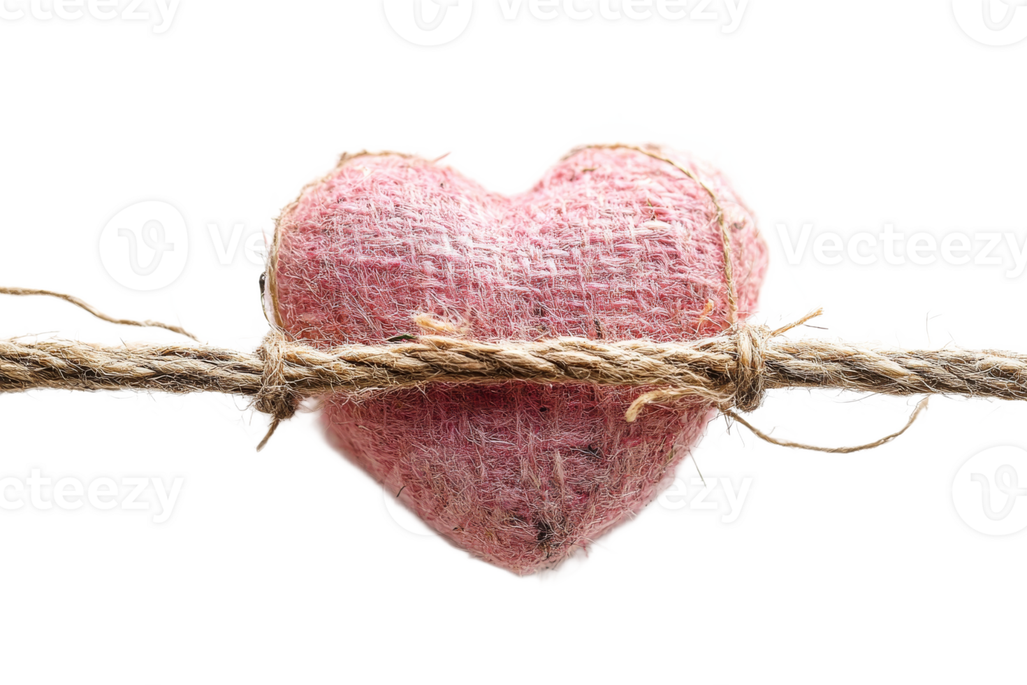Rustic charm heart hanging on string png