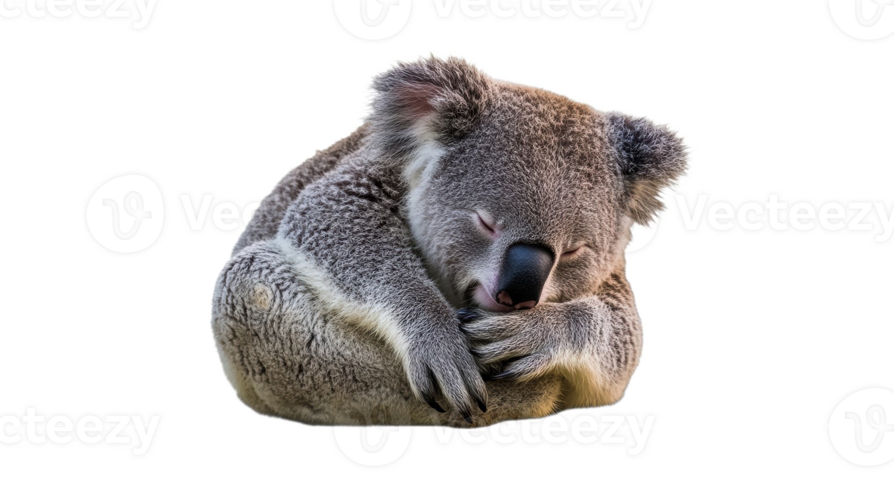 Koala resting peacefully in a curled position png