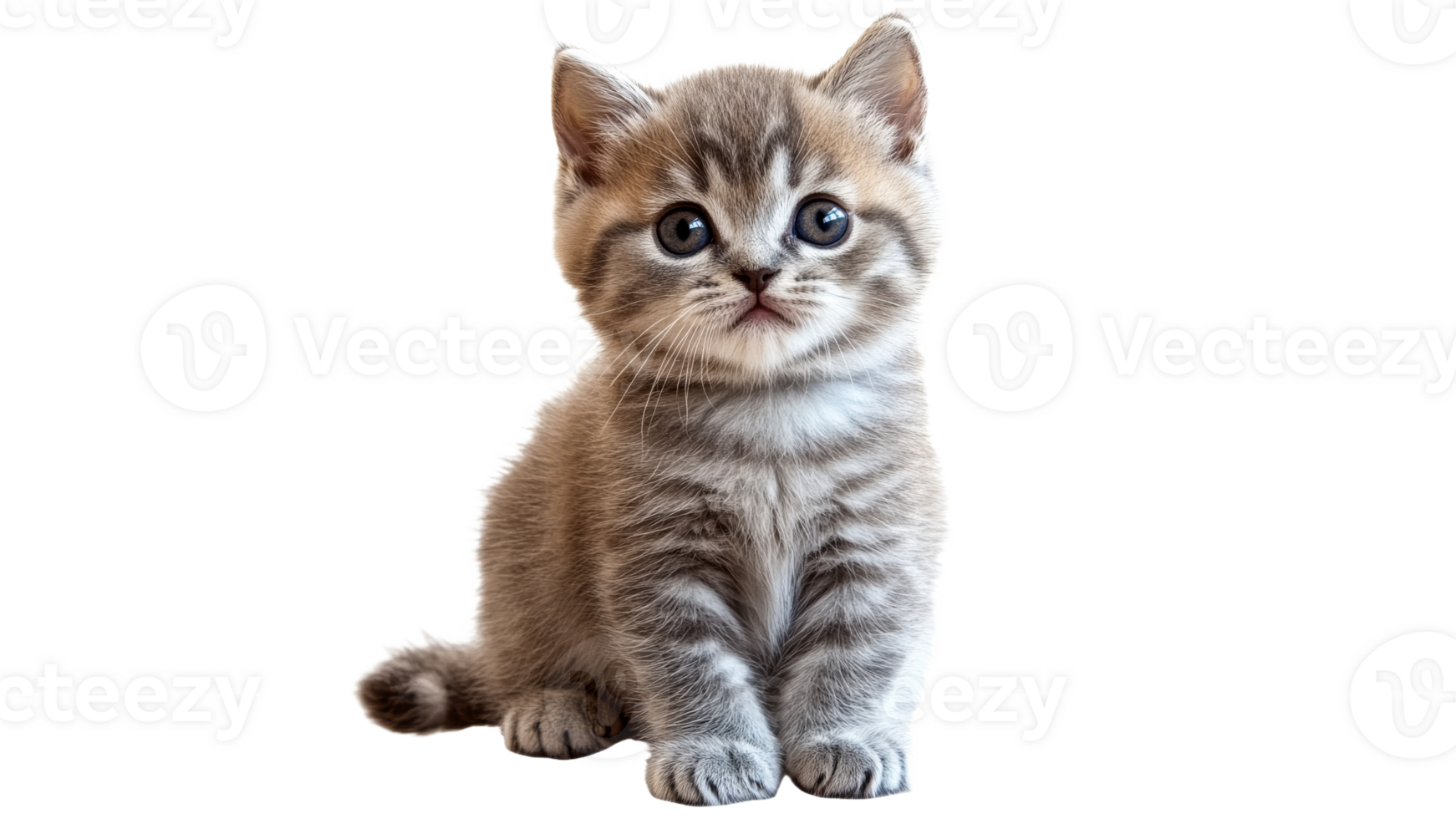 Cute kitten posing with curious expression png