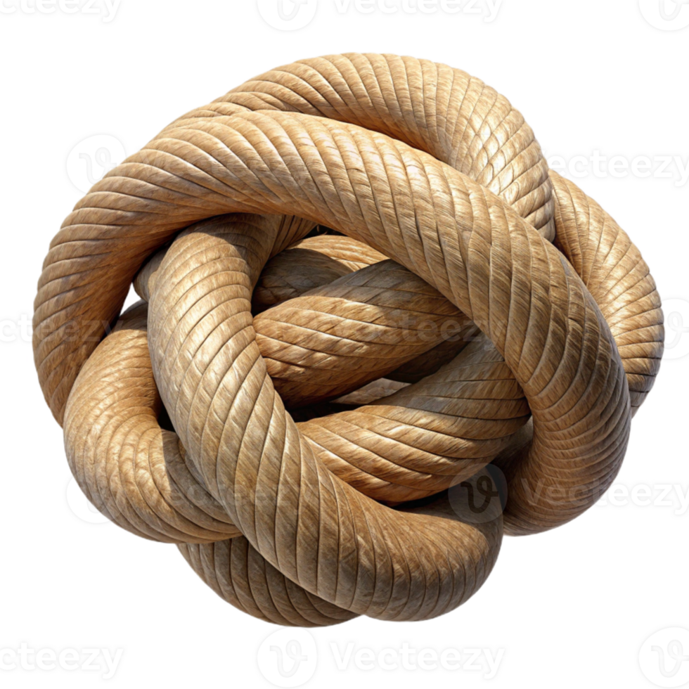 serene contemporary Hemp Rope Knot Close Up Isolated high resolution png