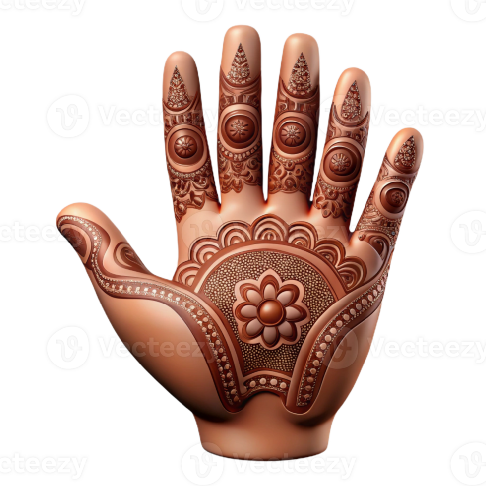 beautiful minimalist Henna Tattoo with Intricate Patterns Hand Detail Transparent detailed png