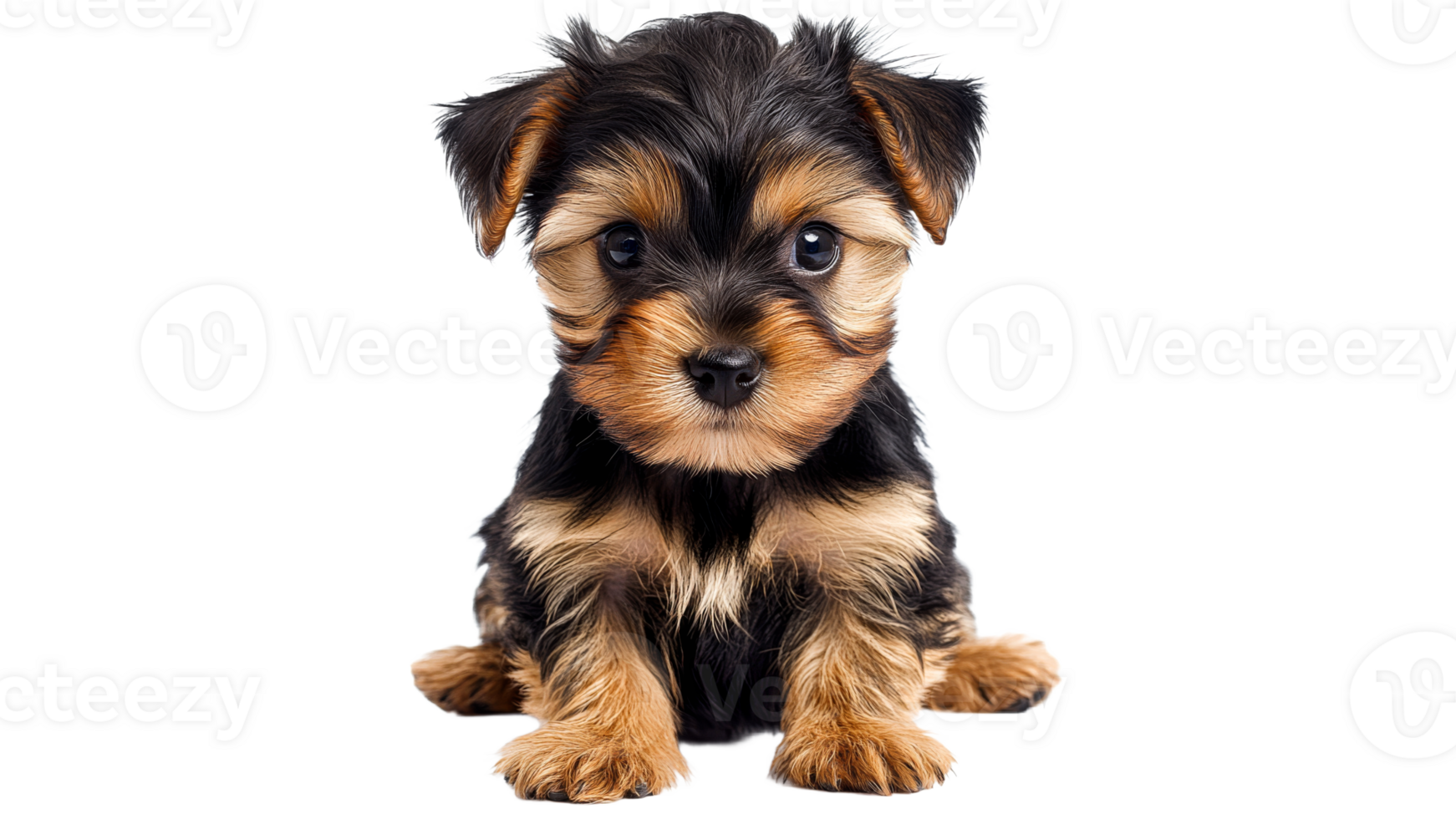 Cute puppy sitting with a curious expression png