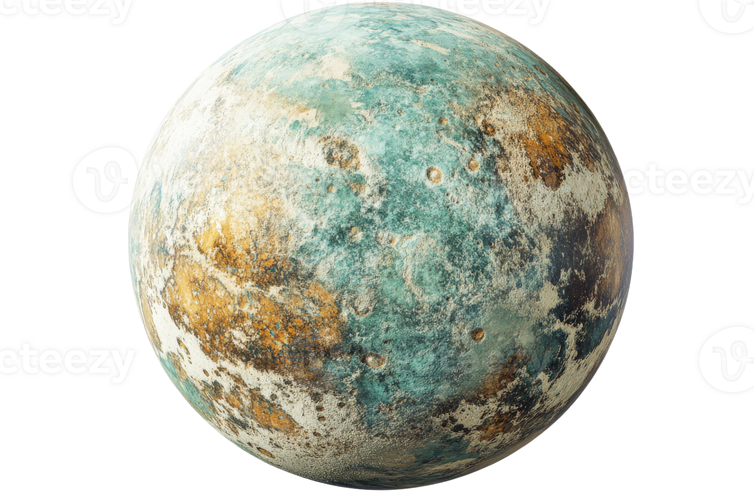 Detailed view of a textured planet surface png