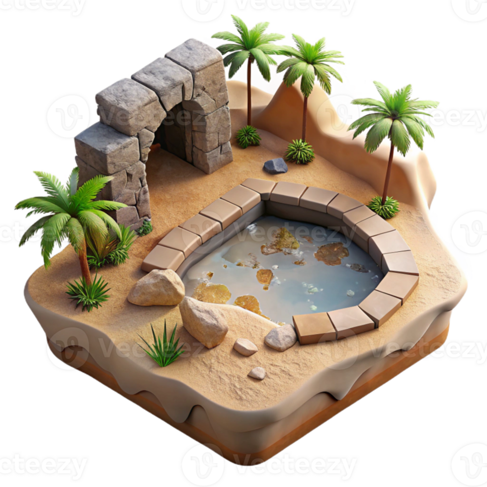 magnificent abstract Hidden Oasis Through Cracked Desert Floor Isolated detailed png