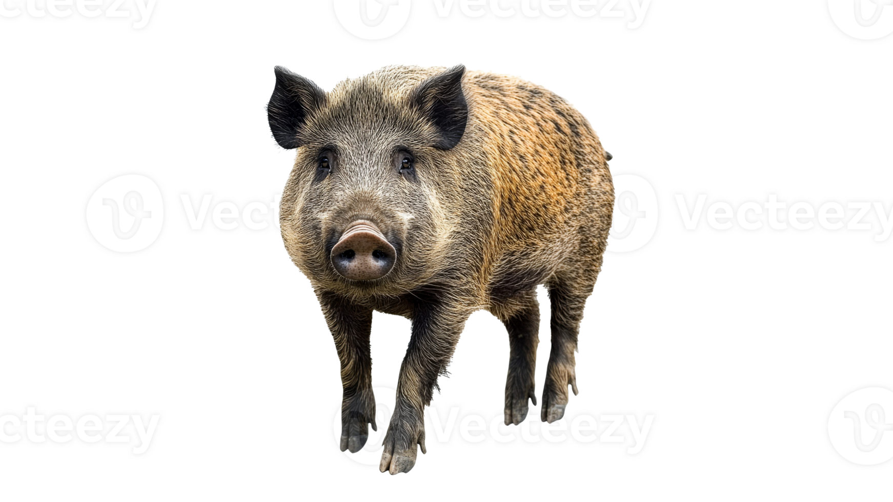 Wild boar walking on white background png