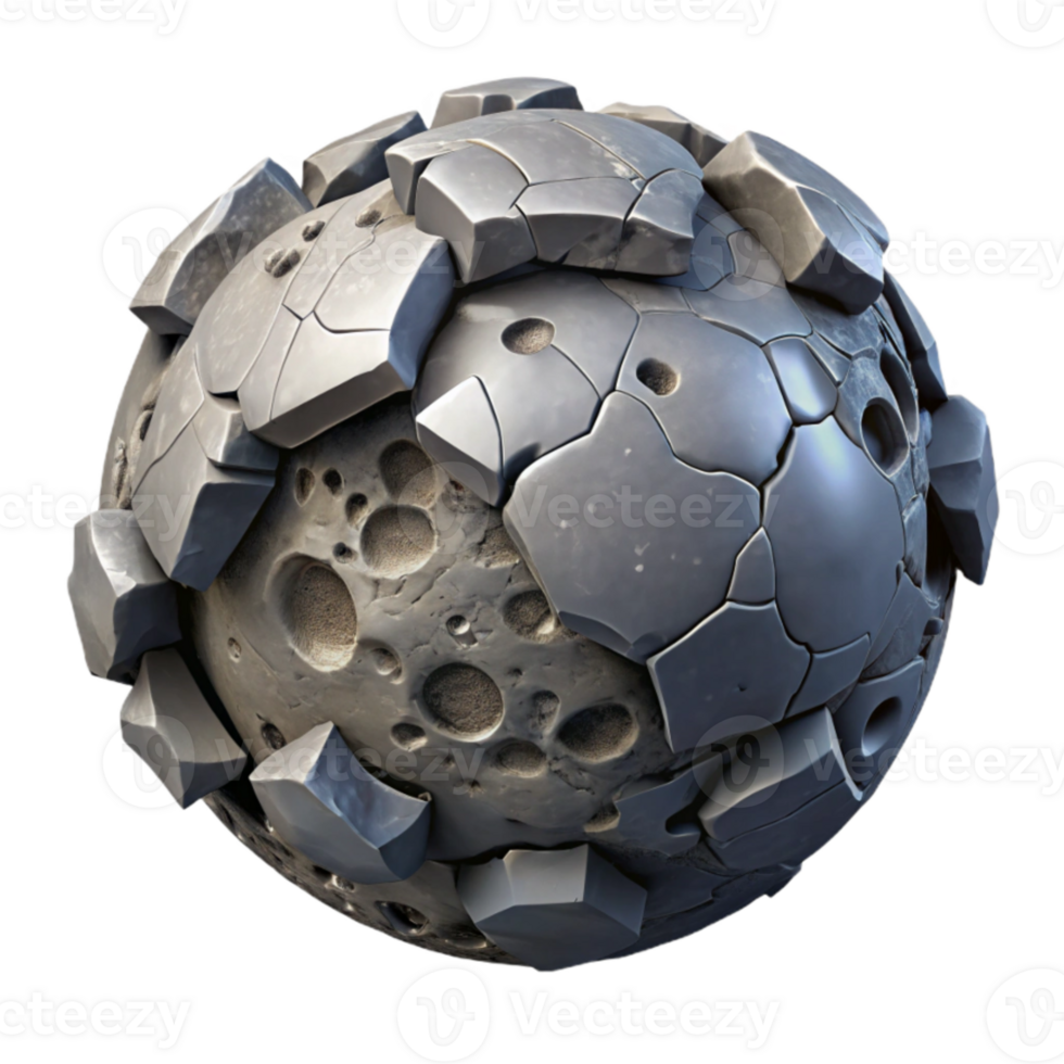 stunning abstract Hidden Planet Through Cracked Asteroid Field Isolated high quality png