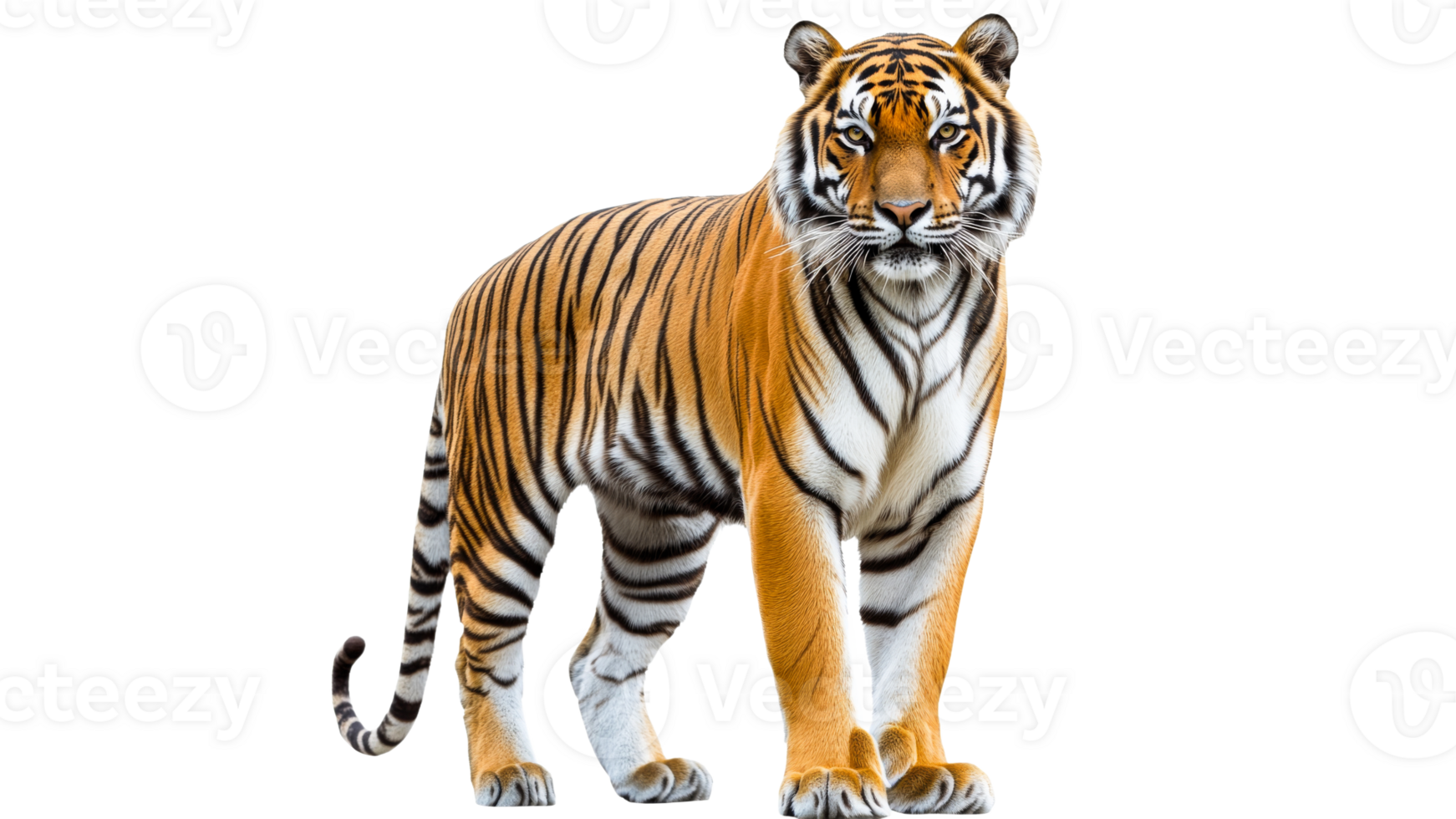 Confident tiger poses majestically png