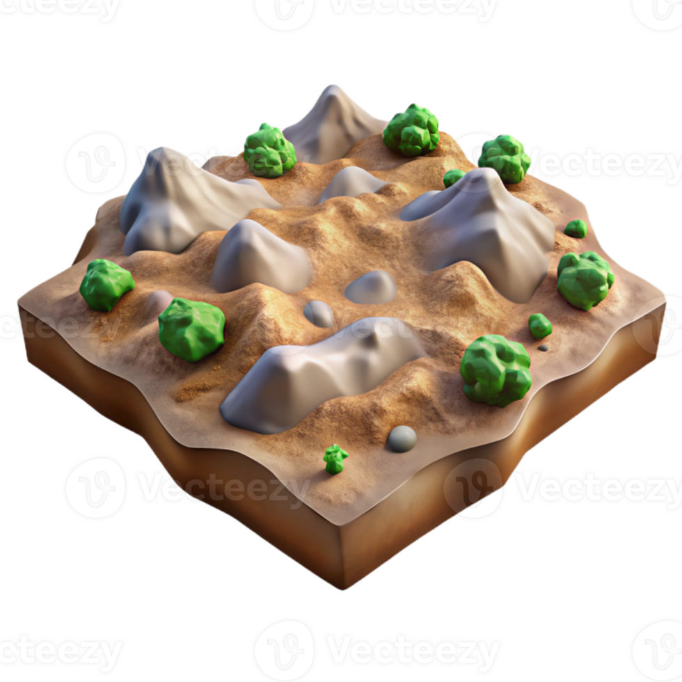beautiful modern High Resolution Terrain Map for Virtual Worlds Isolated Element detailed png