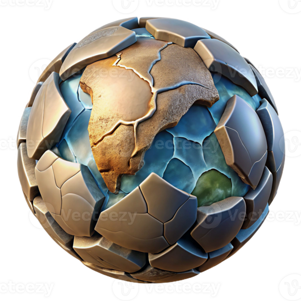 dramatic creative Hidden World Through Cracked Surface Transparent Background detailed png