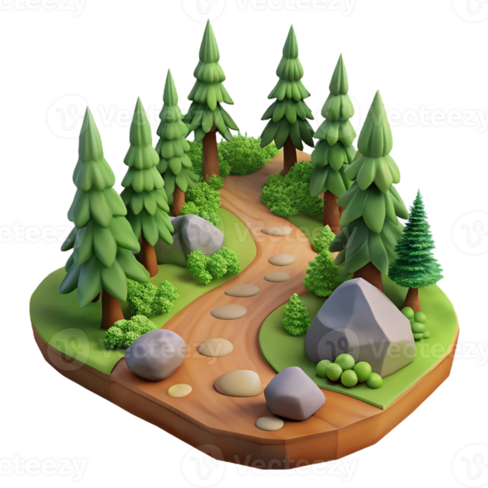 elegant minimalist Hiking Trail Through Forest Winding Path Cutout high resolution png