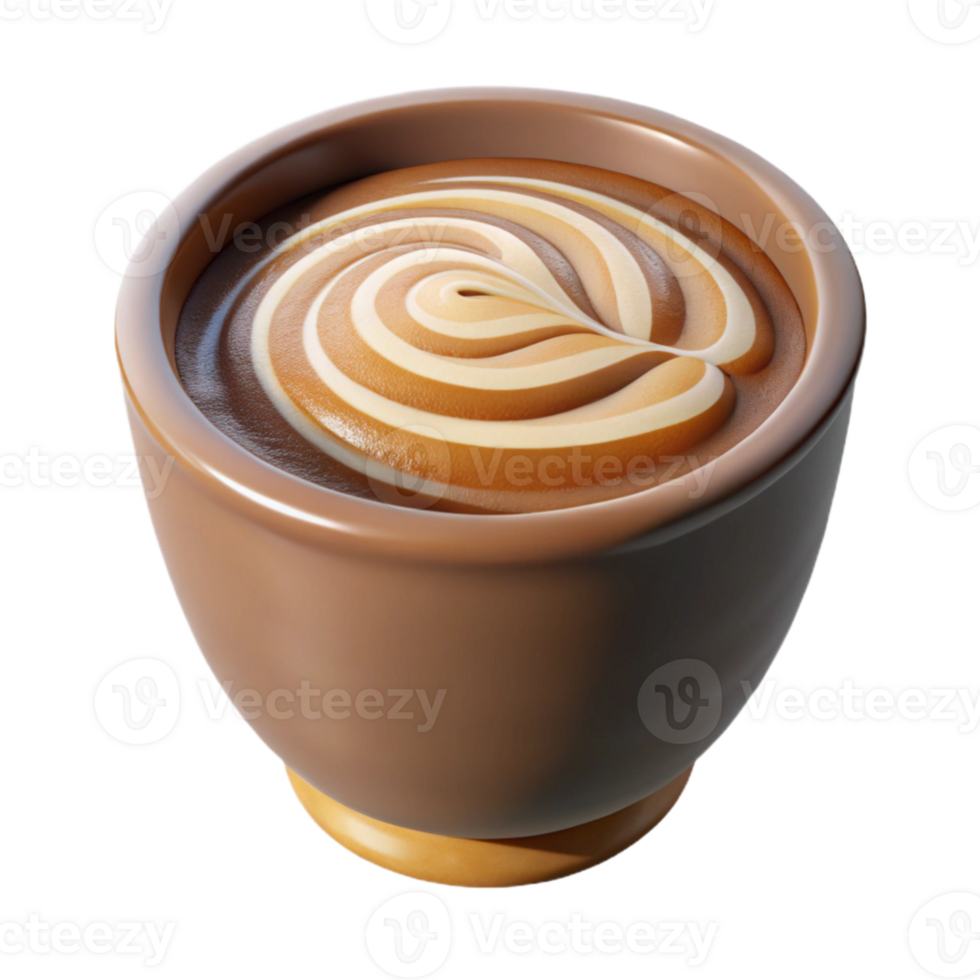 wonderful vintage Hipster Coffee Cup Latte Art Swirl Isolated Cutout authentic png