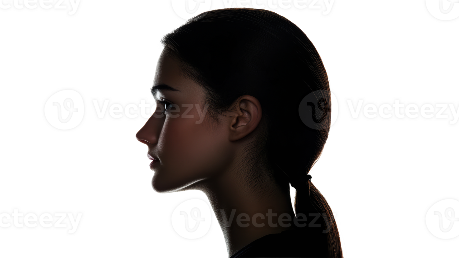 Womans silhouette on transparent background png