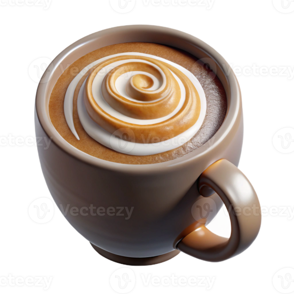 stunning minimalist Hipster Coffee Cup Latte Art Swirl Isolated Cutout genuine png