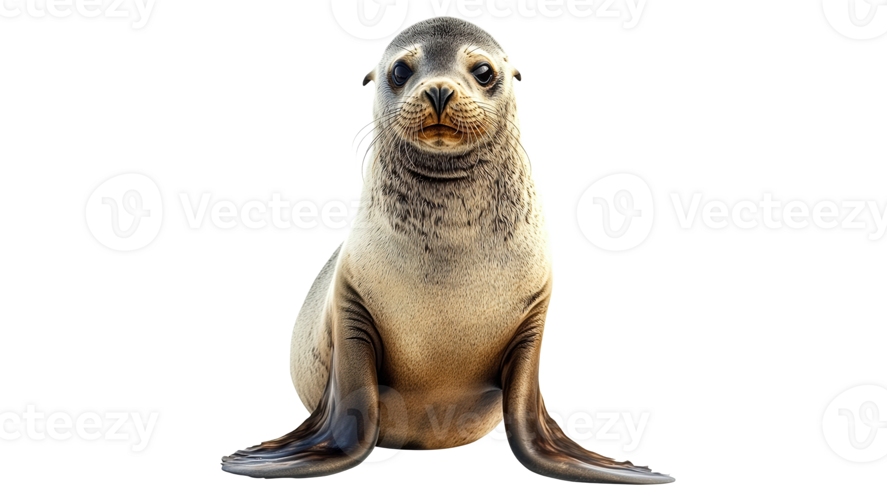 Seal resting calmly on a white background png