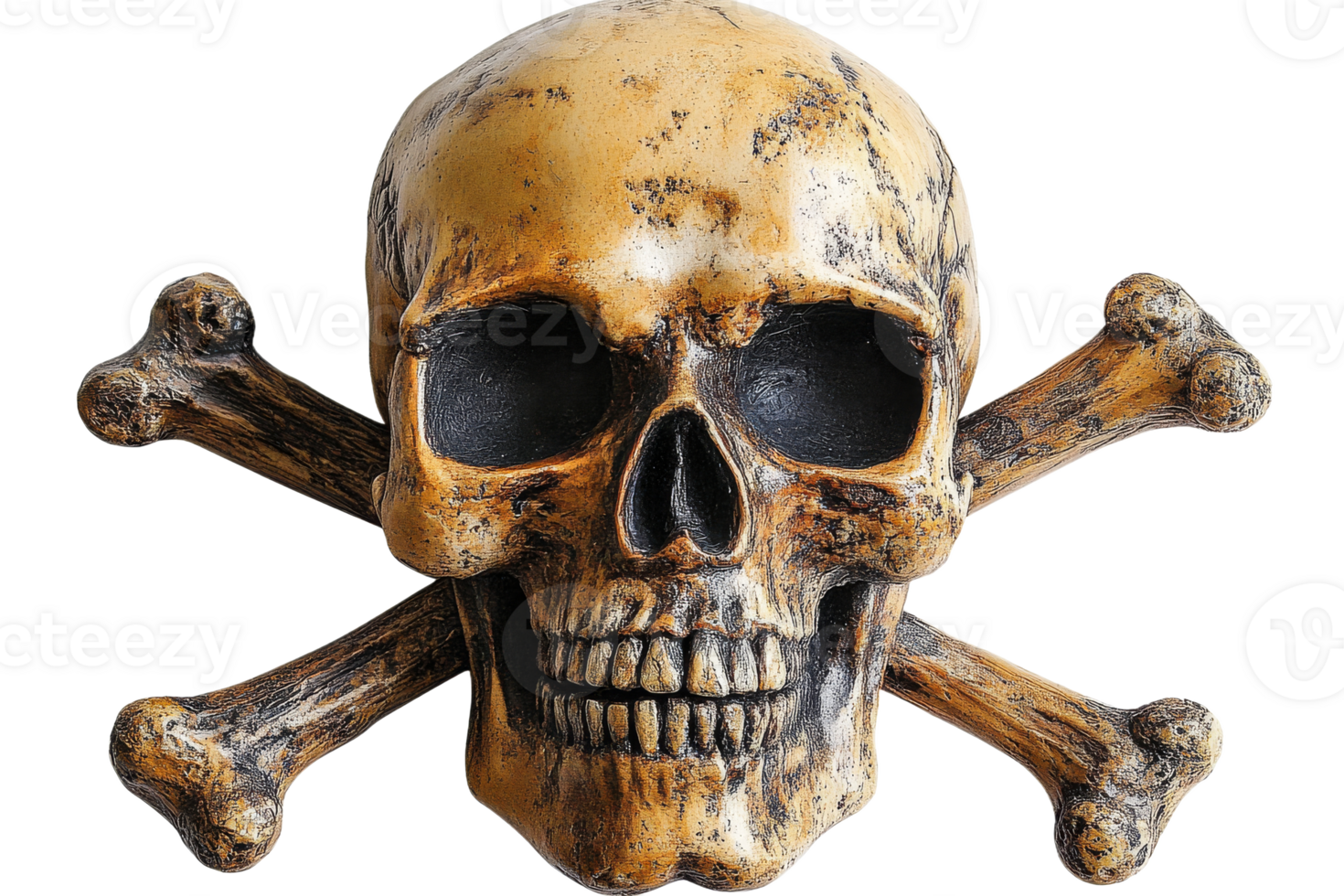 Halloween skull and crossbones decor png