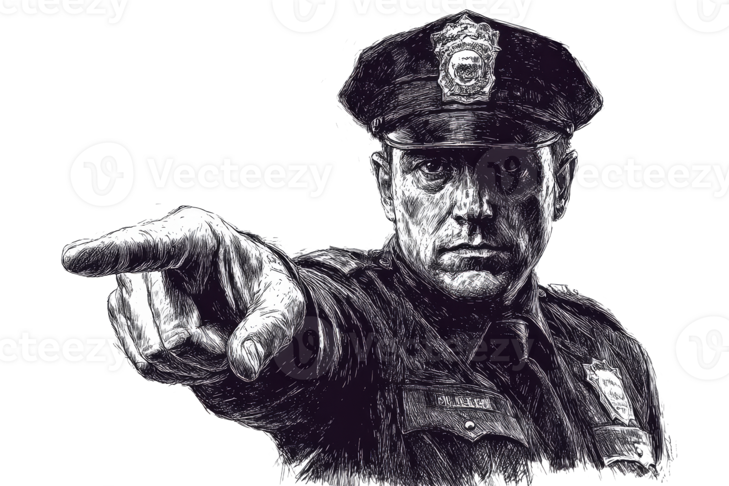 Officer directing traffic on a busy city street png