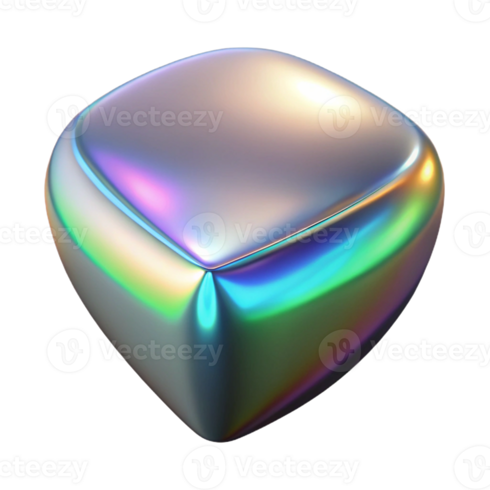 elegant classic Holographic Chrome Cutout with Reflective Surface detailed png