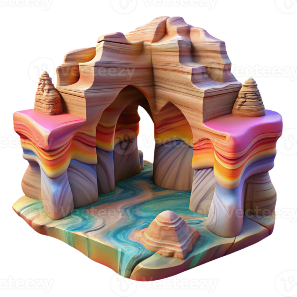 impressive classic Holographic Canyon Cutout with Rock Formation Detail high resolution png