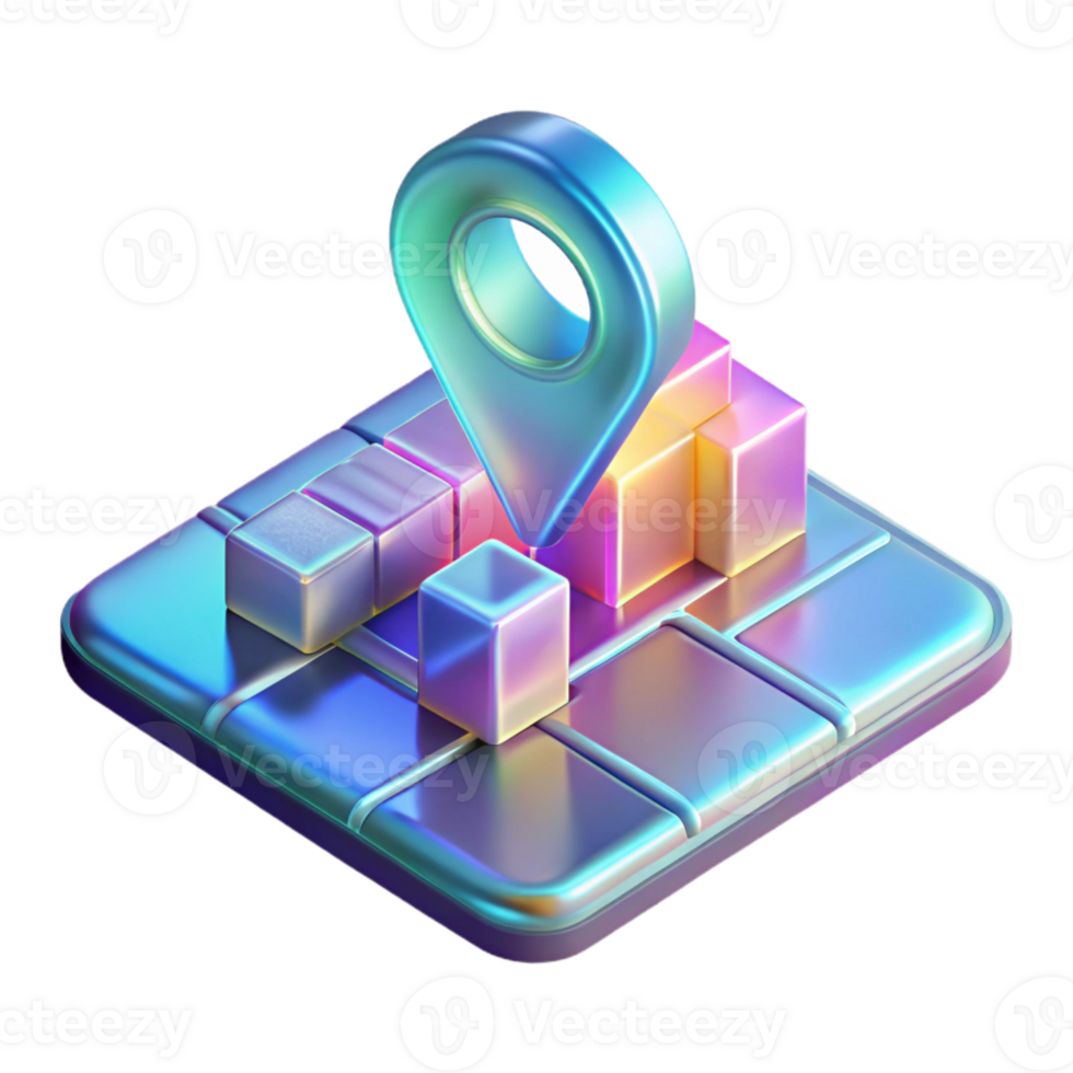 vibrant artistic Holographic City Map Interface Transparent Background genuine png