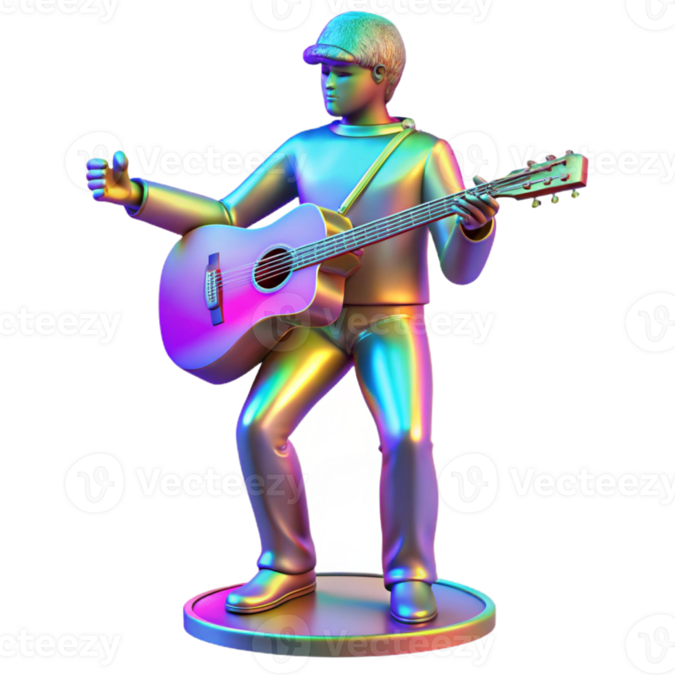stunning minimalist Holographic Concert Performance Musician Playing Isolated genuine png
