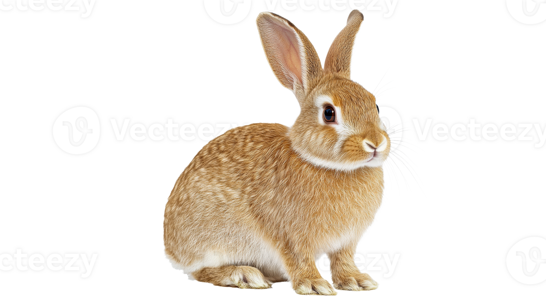 Brown rabbit on white background png