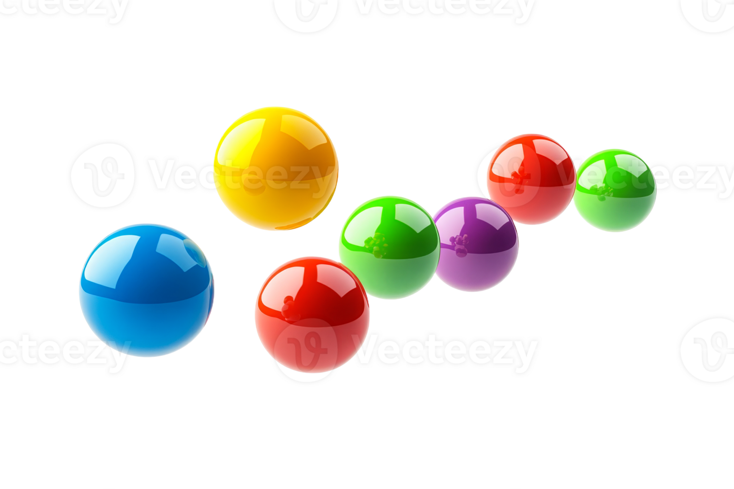 Glossy balls in a creative display png