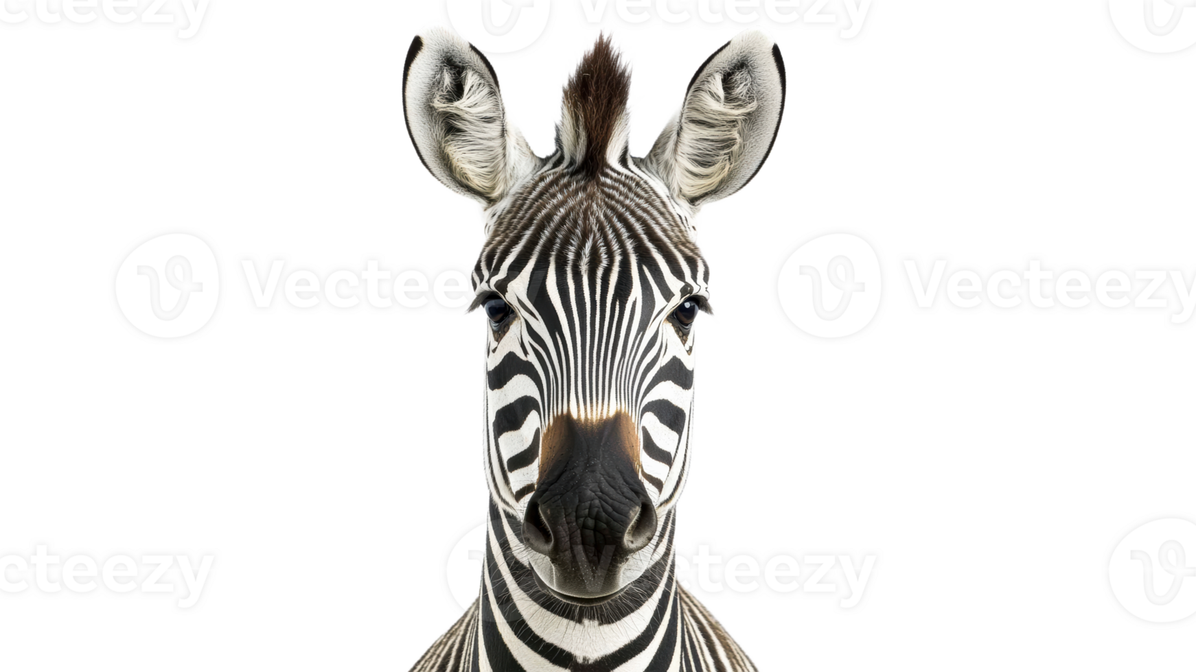 Zebra stands out on a white background png