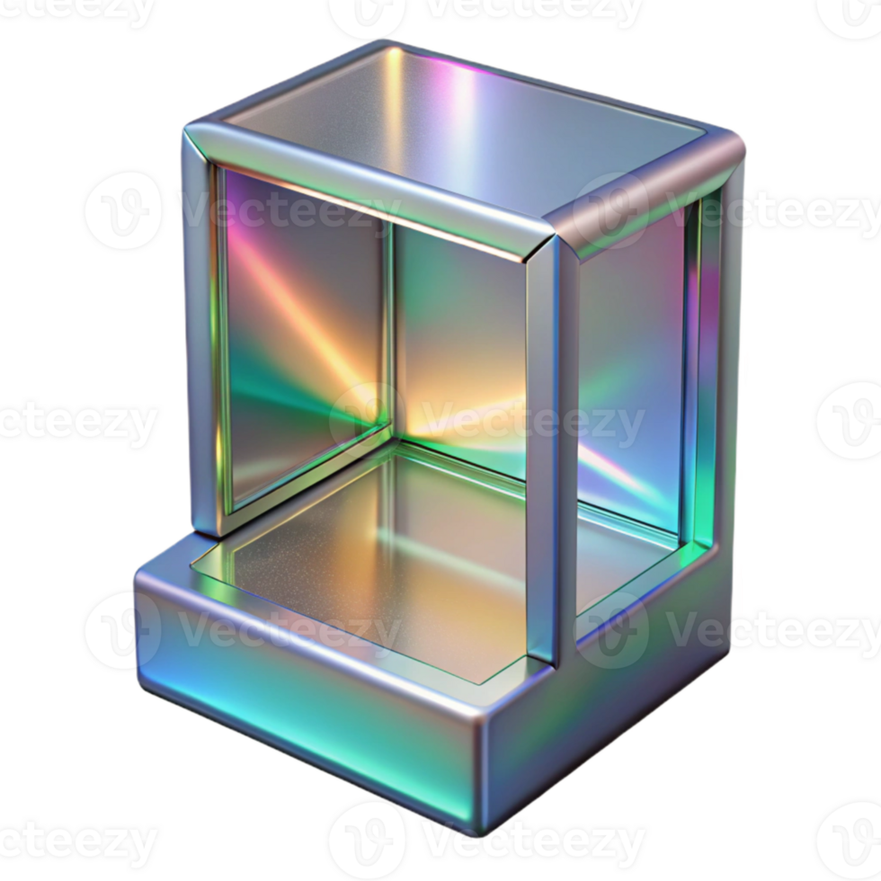 magnificent rustic Holographic Display Case Empty Interior Cutout professional png