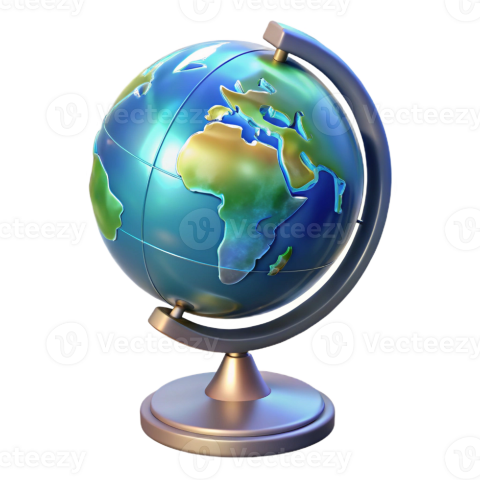 extraordinary minimalist Holographic Display Earth Globe Rotating View Cutout png