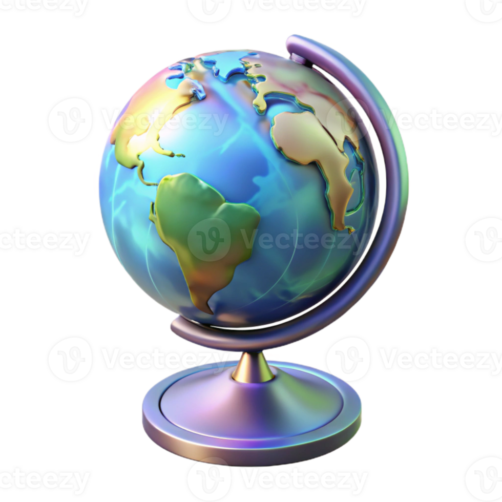 magnificent creative Holographic Display Earth Globe Rotating View Cutout high quality png