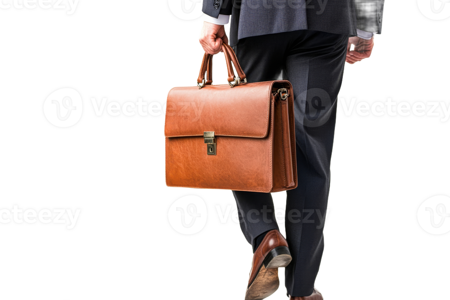 Businessman in suit with briefcase png