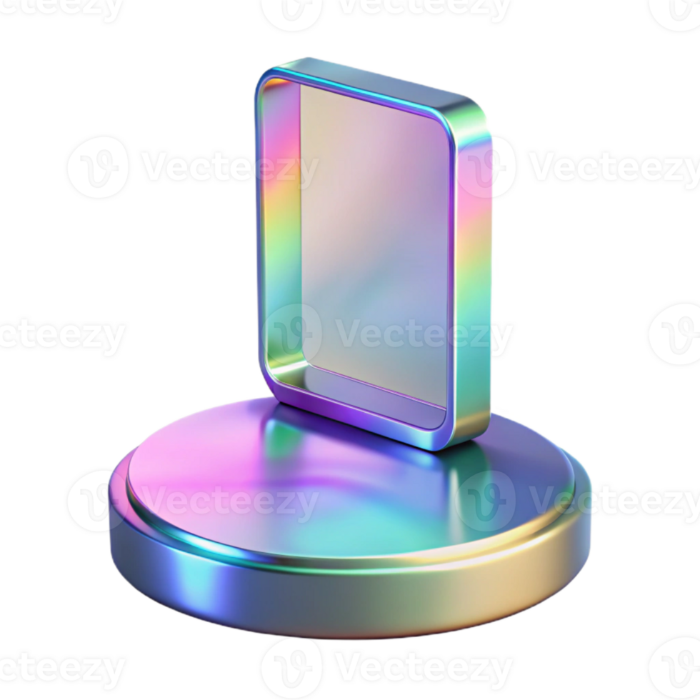 serene artistic Holographic Display Stand Empty Platform Cutout original png