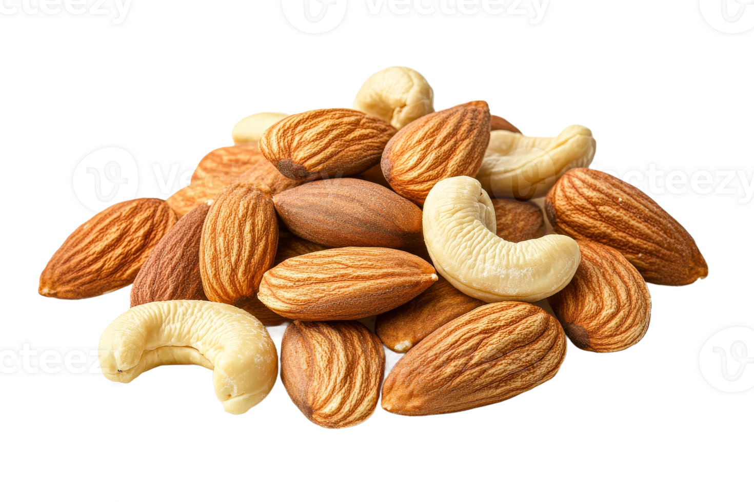 Assorted nuts on display for healthy snacks png