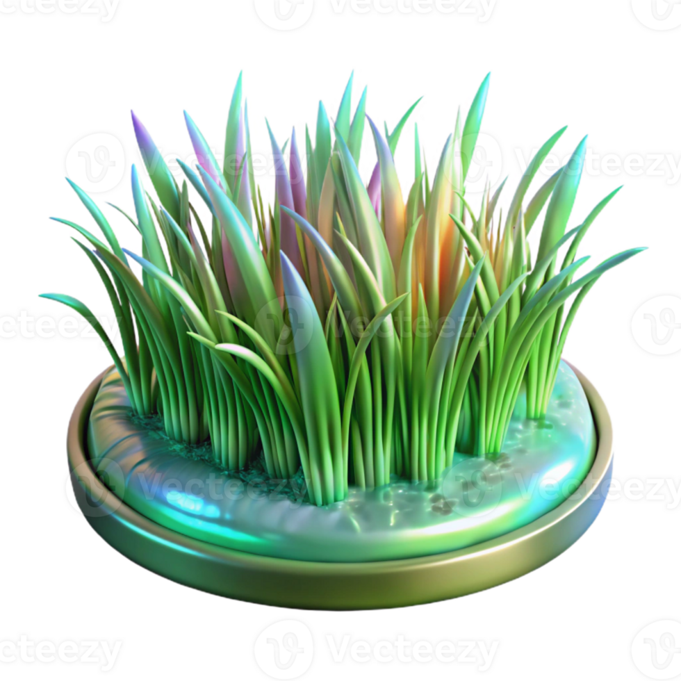 stunning contemporary Holographic Field of Grass Isolated with Green Blades original png