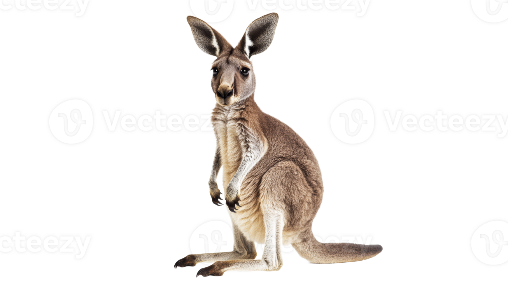 Kangaroo standing upright on white background png