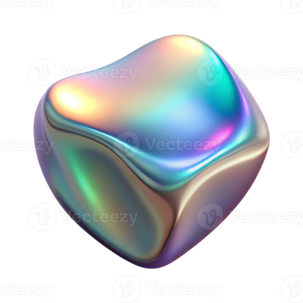 vibrant artistic Holographic Film Cutout with Iridescent Shine premium png