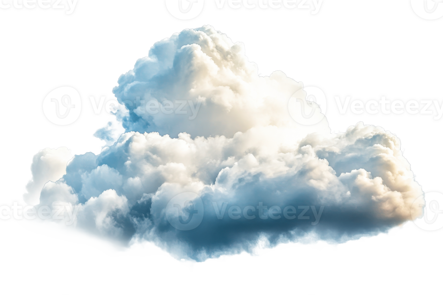 Beautiful fluffy clouds floating in the clear sky png