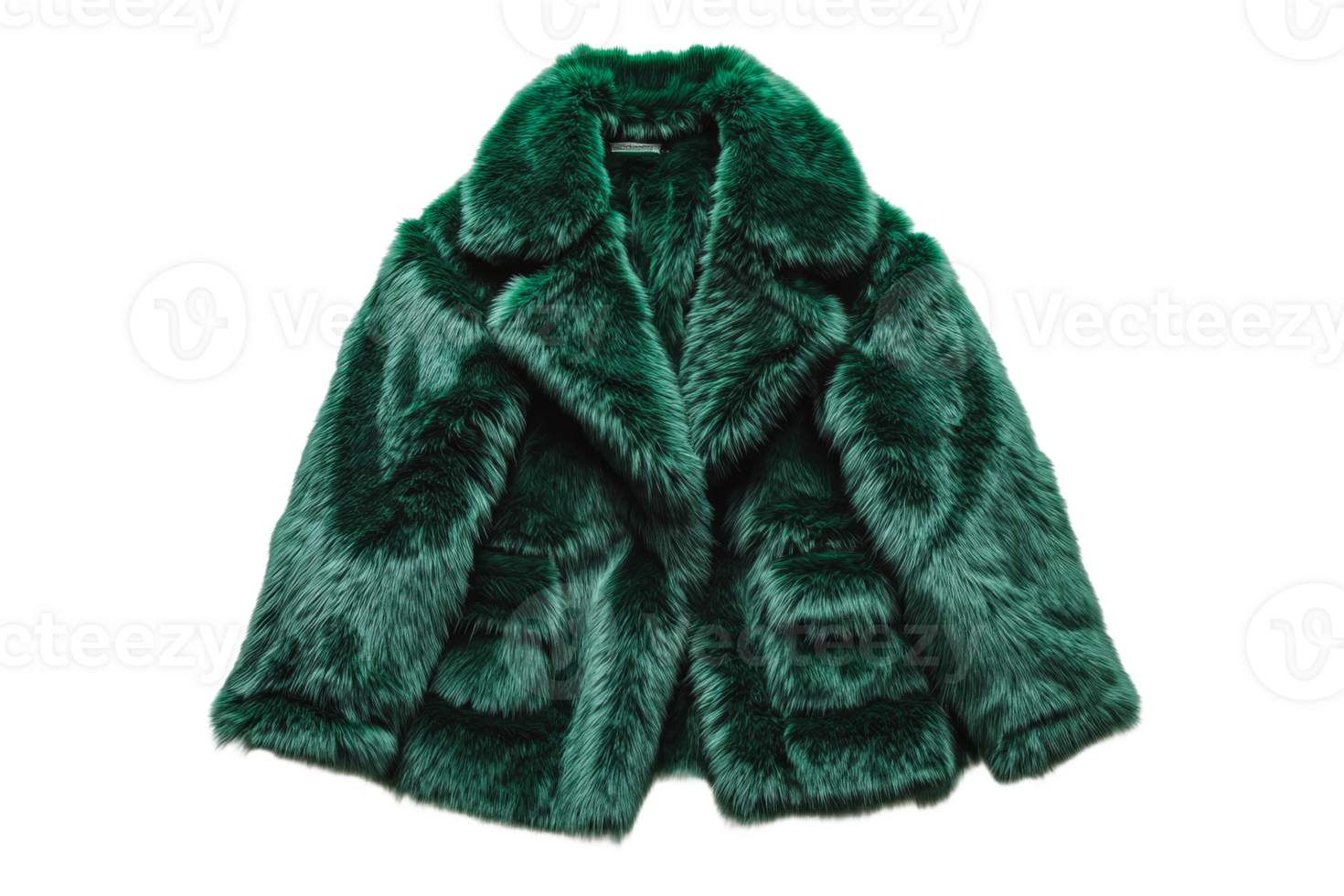 Green faux fur coat on display png