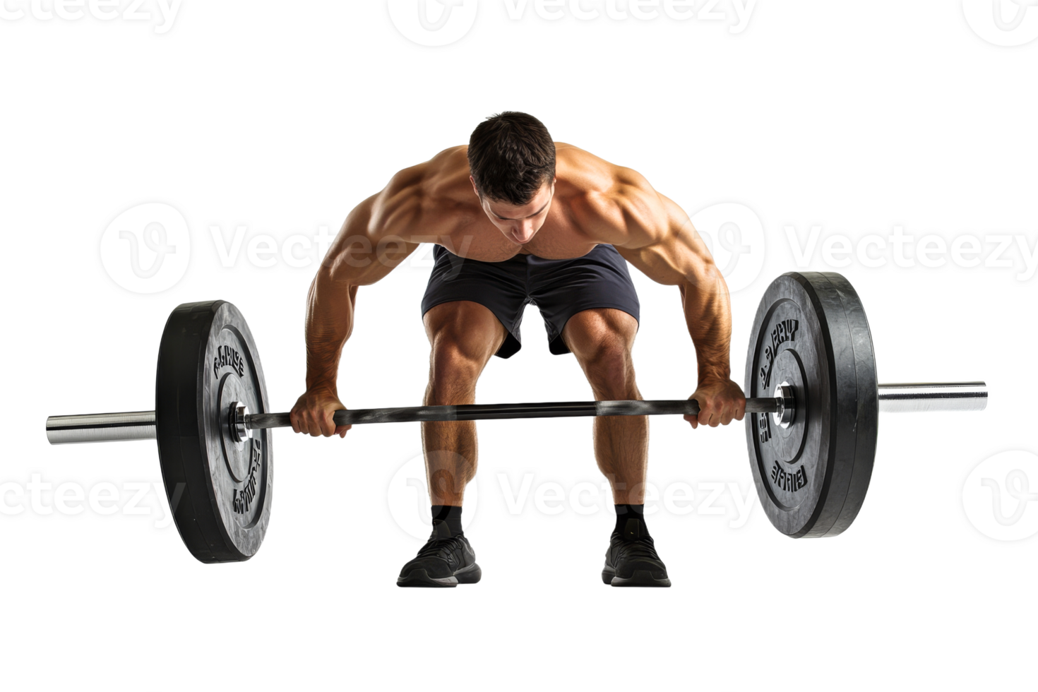 Weightlifting training session in a gym setting png