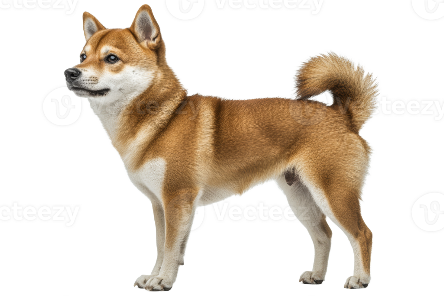 Shiba Inu standing proudly in a bright setting png