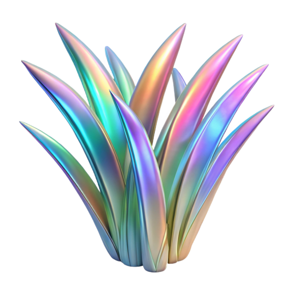 magnificent artistic Holographic Grass Blades Isolated with Realistic Texture genuine png