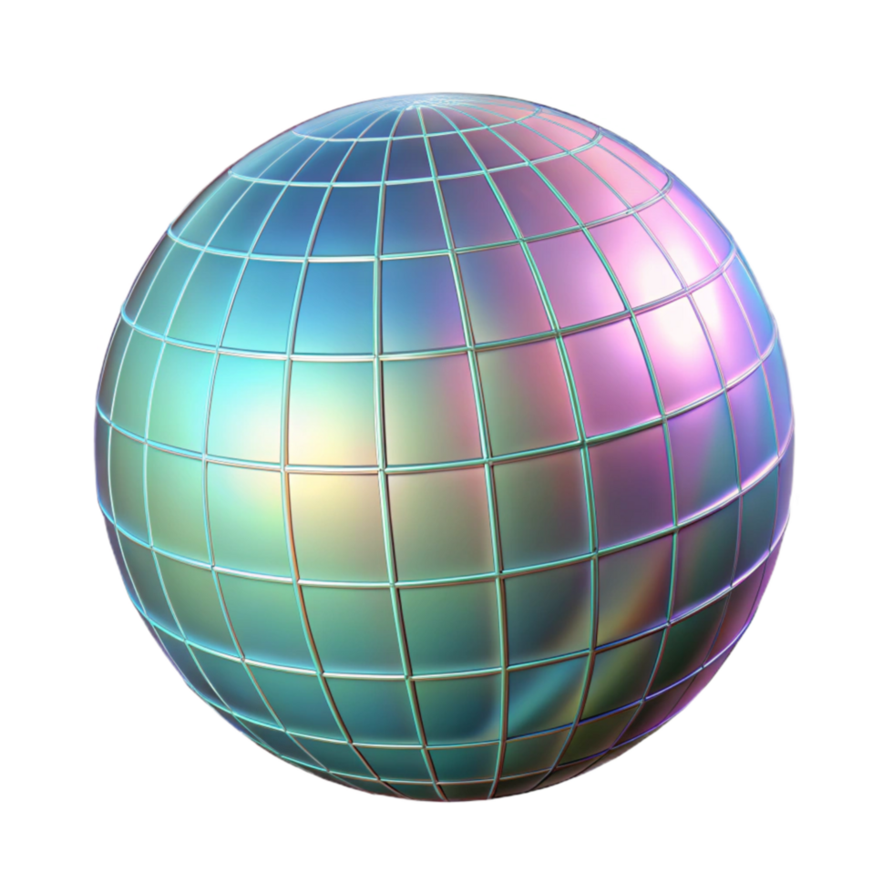 magnificent modern Holographic Grid Transparent Background Isolated Element high quality png