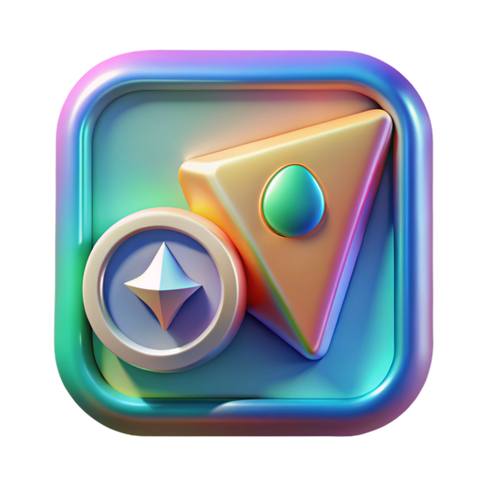 wonderful traditional Holographic Guide App Set Transparent Background Exploration Icons authentic png
