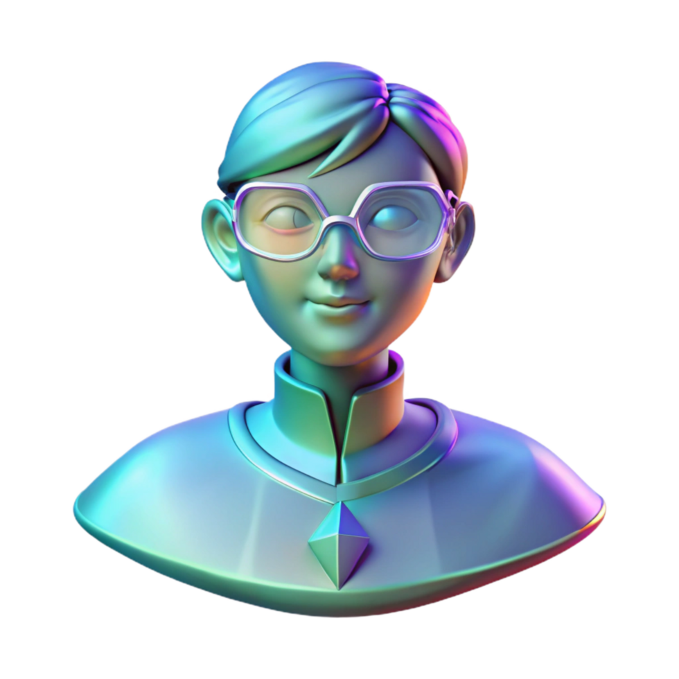 vibrant contemporary Holographic Guide Avatar Projection Transparent Background Directional Cues genuine png