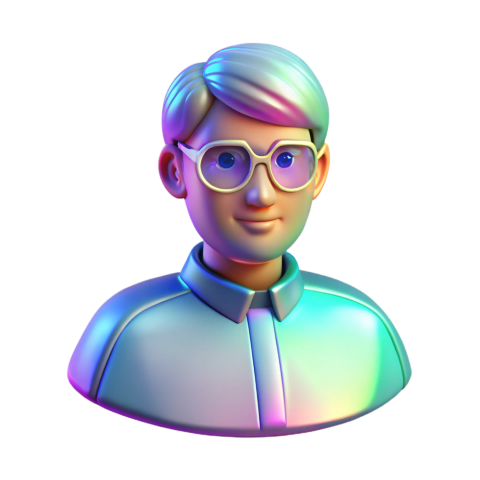 magnificent vintage Holographic Guide Avatar Transparent Background Isometric View png