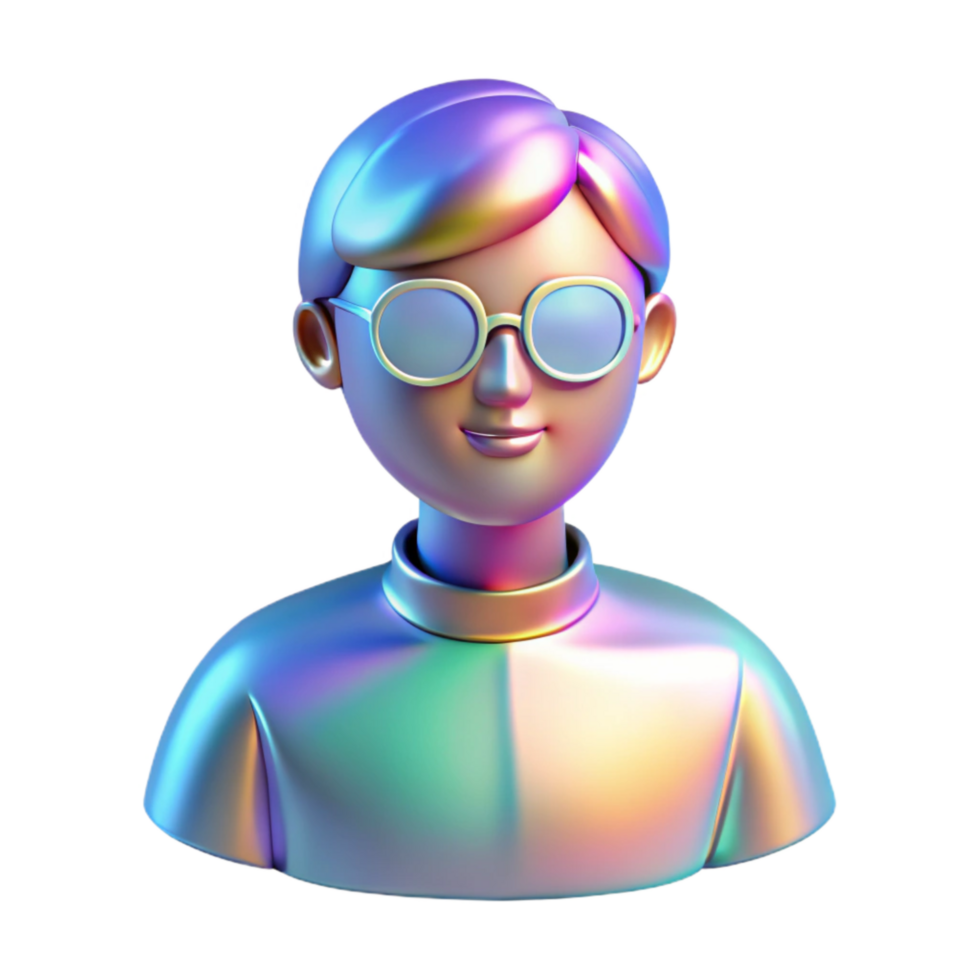extraordinary modern Holographic Guide Avatar Transparent Background Isometric View high quality png