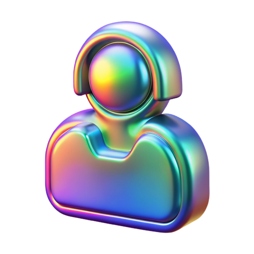 vibrant abstract Holographic Helper Icon Transparent Background Supportive Design exclusive png