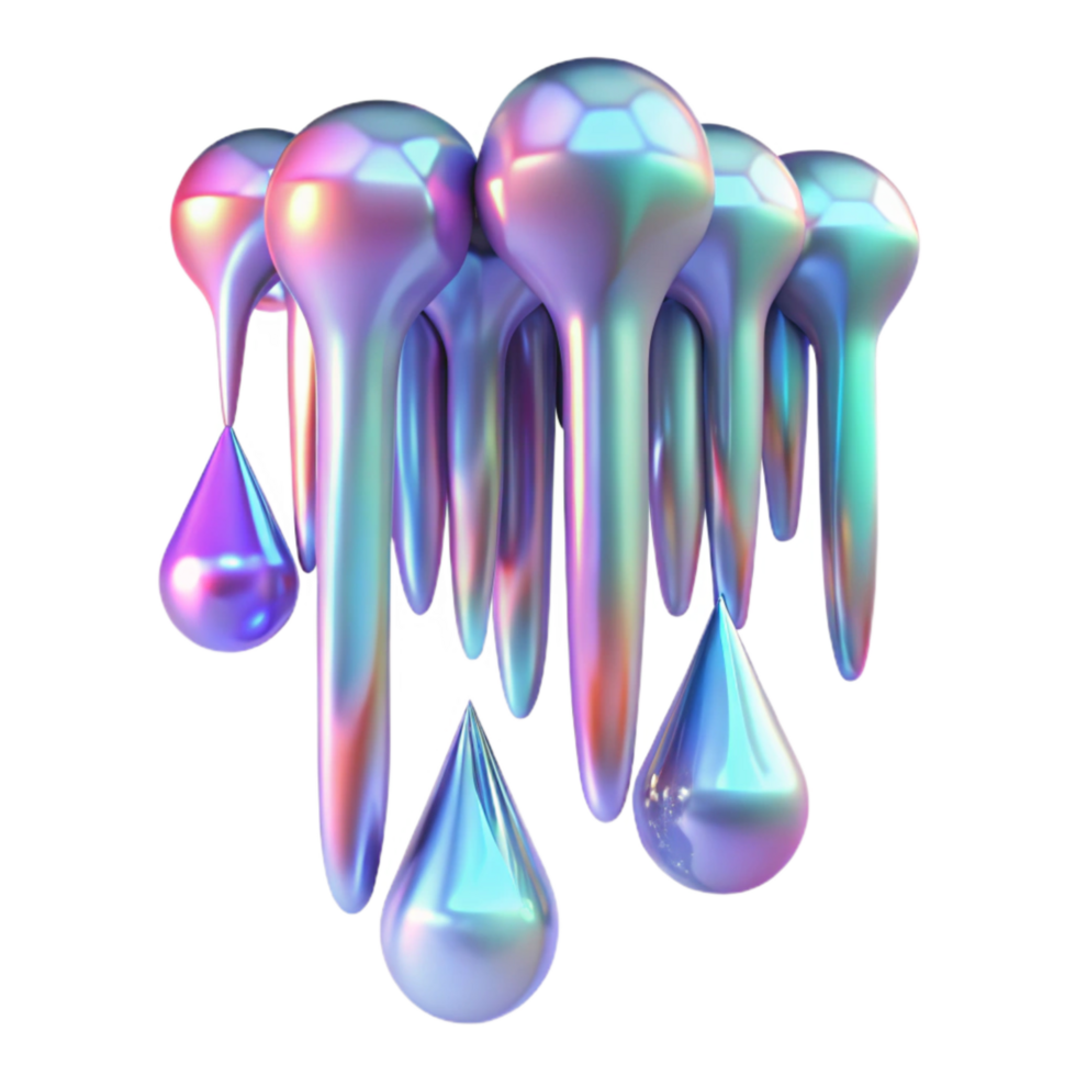 stunning minimalist Holographic Icicles Isolated with Hanging Shape detailed png